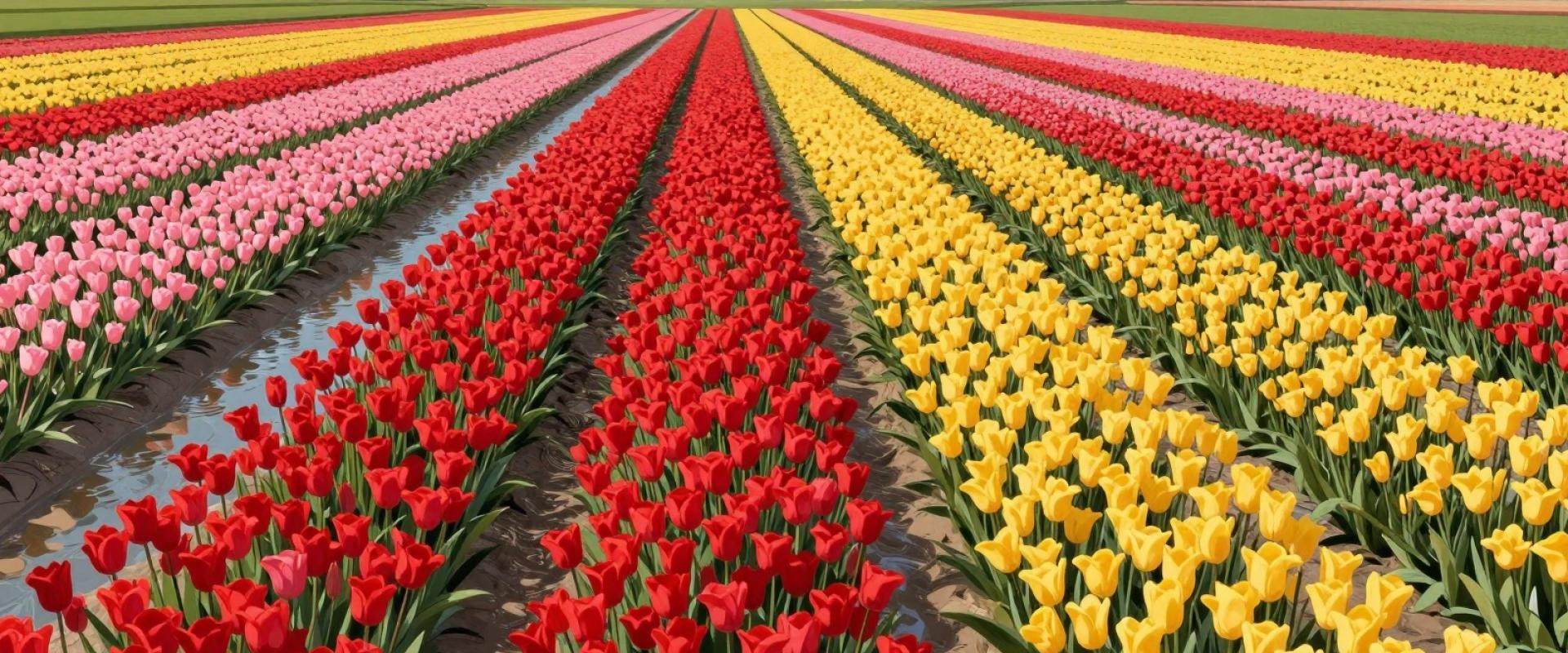 AI-generated illustration of Hyacinth Fields (around Lisse)