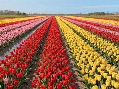 AI-generated illustration of Hyacinth Fields (around Lisse)