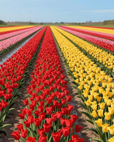 AI-generated illustration of Hyacinth Fields (around Lisse)