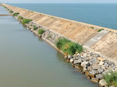 AI-generated illustration of Lauwersmeer Dike and Harbor
