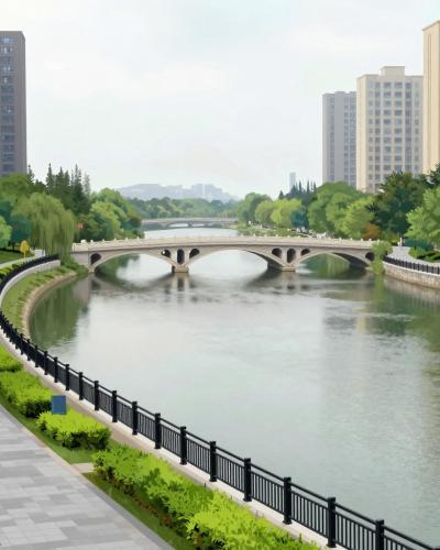 AI-generated illustration of Lek River Promenade