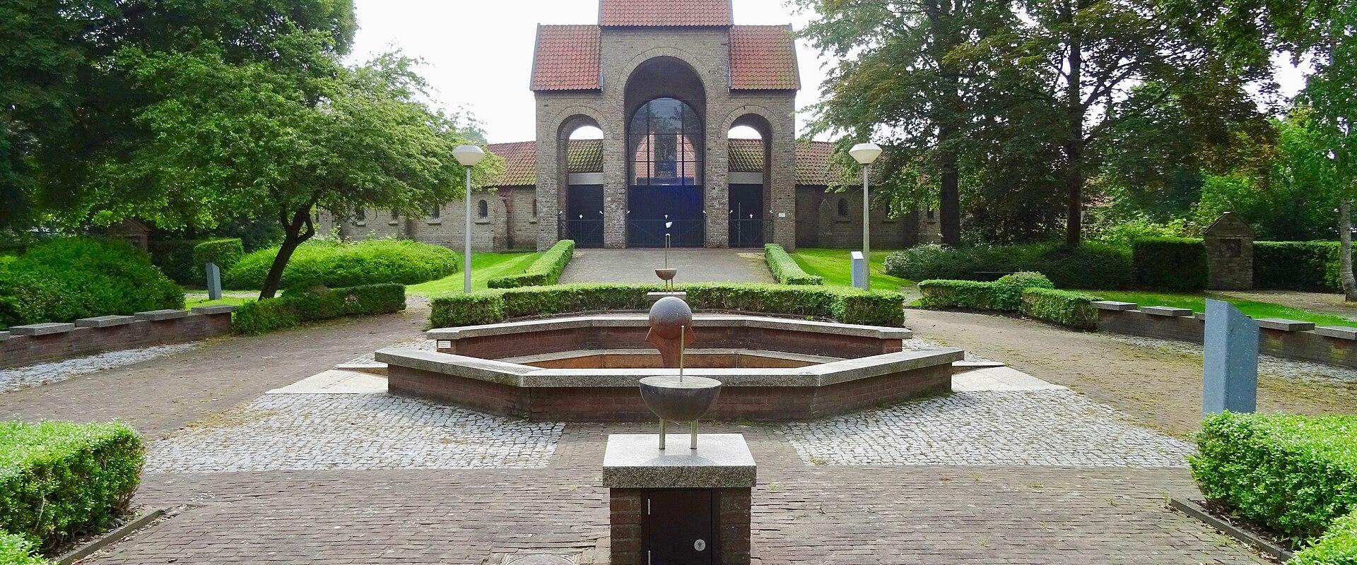 The Bonifatiuskapel and fountain park in Dokkum
