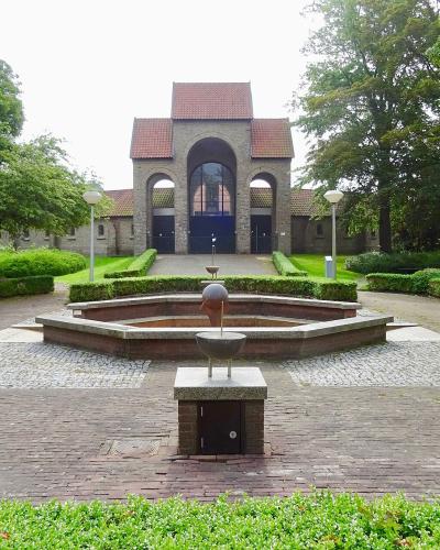 The Bonifatiuskapel and fountain park in Dokkum