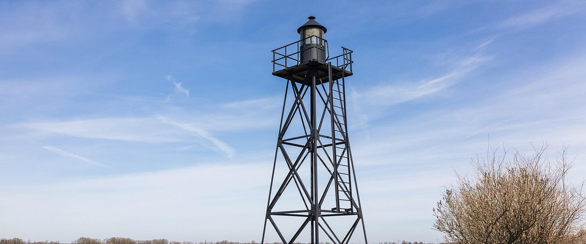 The iron beacon at the old harbour of Schokland
