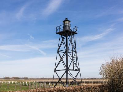 The iron beacon at the old harbour of Schokland