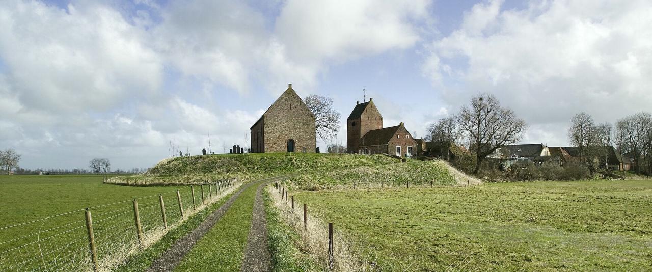 The church on its terp at Hogebeintum, Friesland