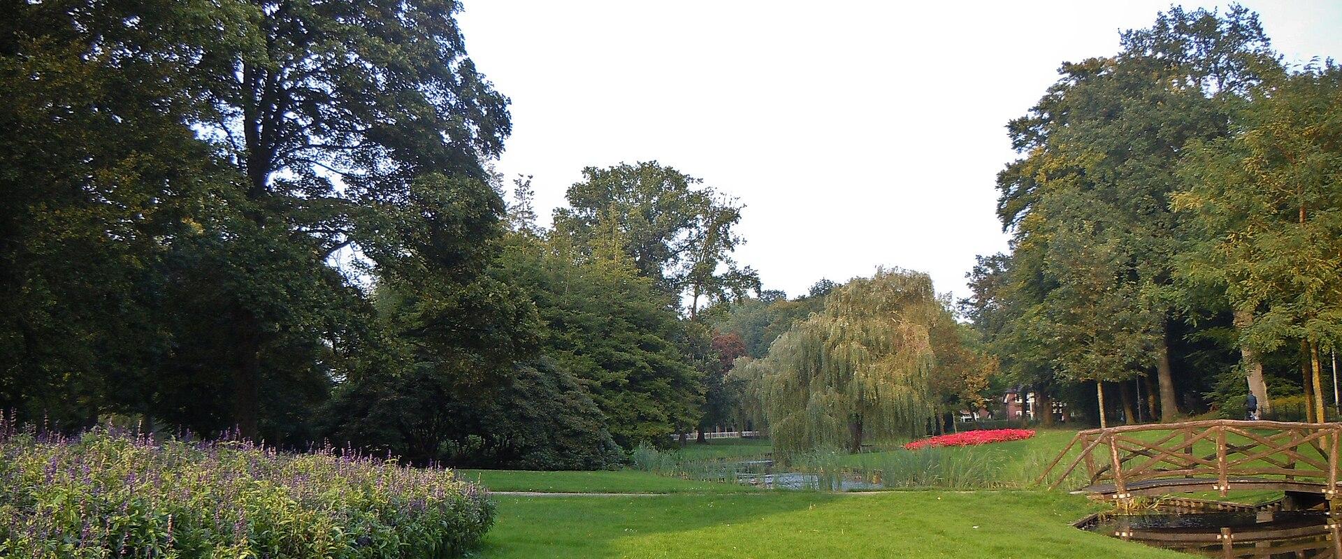 Lawns and trees in the Wilhelminapark, Apeldoorn