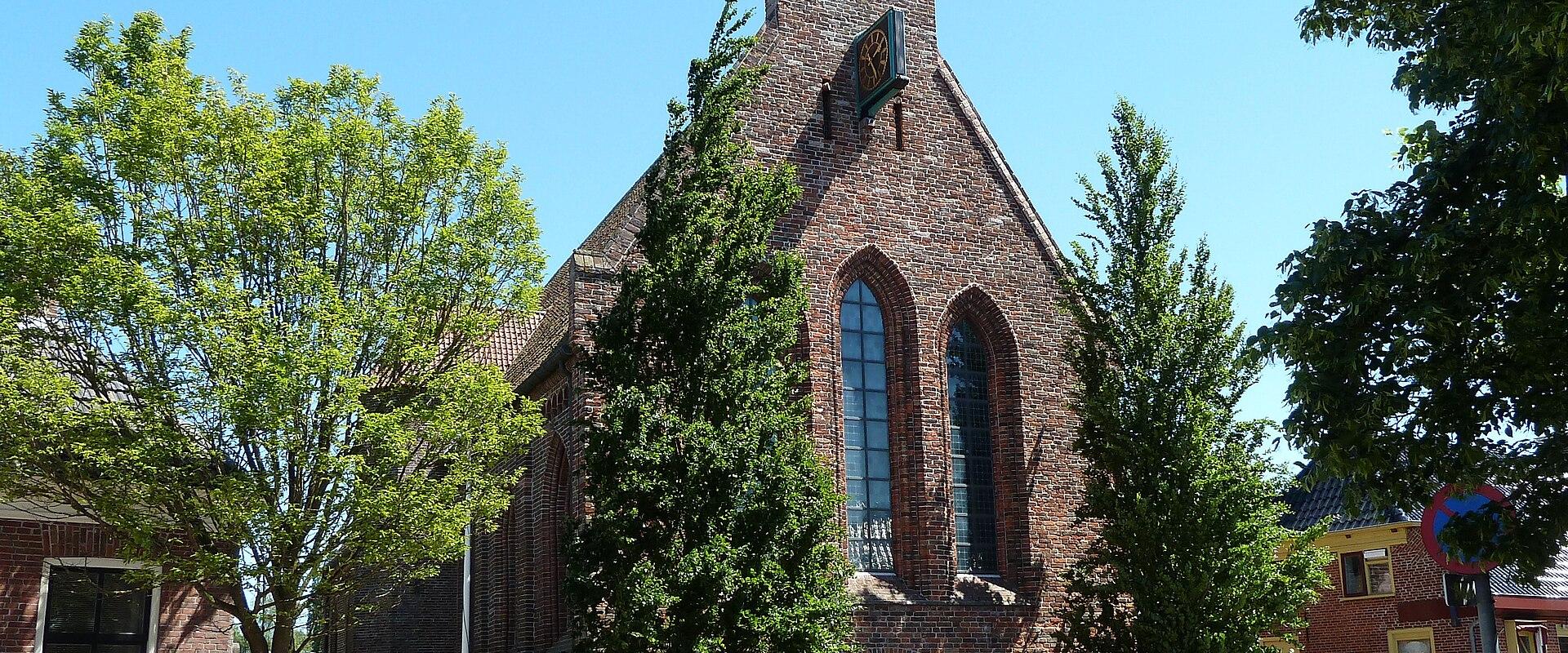 The brick Abdijkerk in Aduard, the surviving infirmary hall of the medieval Cistercian abbey