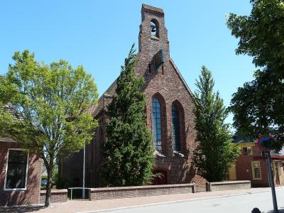 The brick Abdijkerk in Aduard, the surviving infirmary hall of the medieval Cistercian abbey