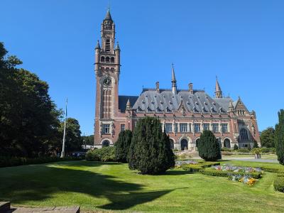 The Peace Palace and its gardens in The Hague