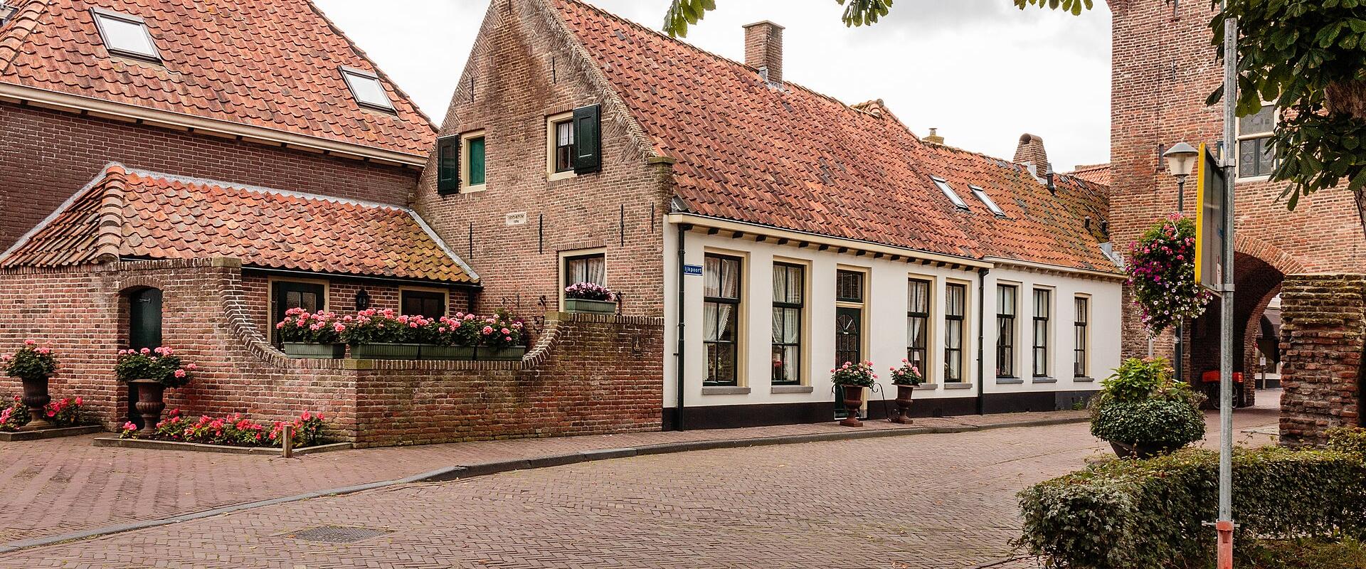A street of old brick houses in Hattem