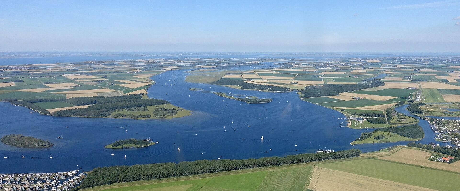 The Veerse Meer lagoon in Zeeland from the air