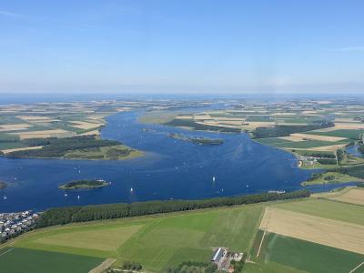 The Veerse Meer lagoon in Zeeland from the air