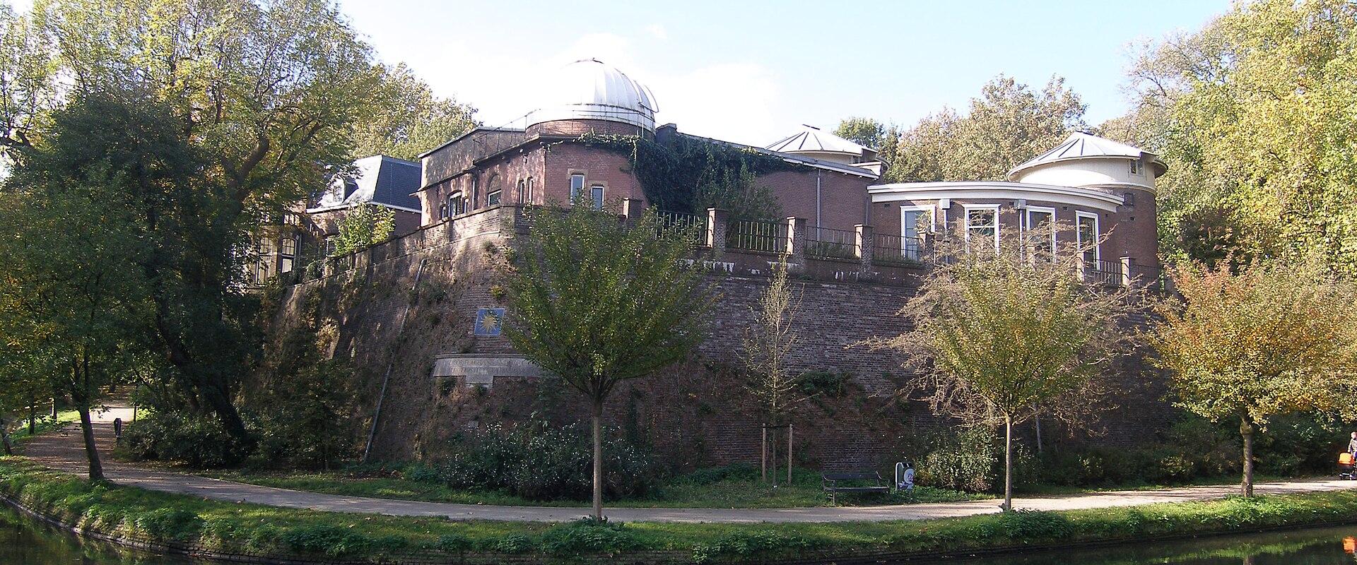 Sonnenborgh bastion and observatory beside Utrecht's canal