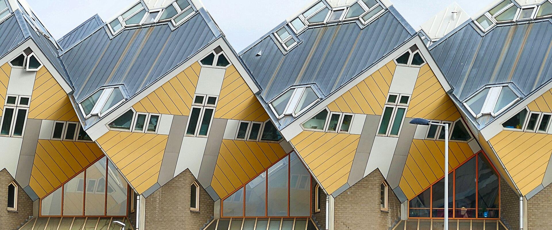 Piet Blom's yellow Cube Houses in Rotterdam