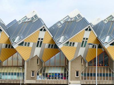 Piet Blom's yellow Cube Houses in Rotterdam