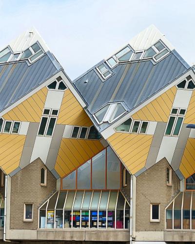Piet Blom's yellow Cube Houses in Rotterdam