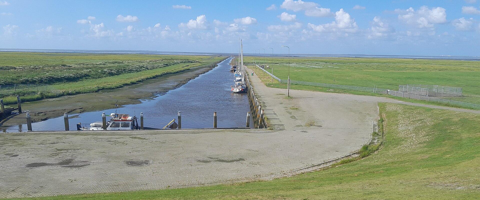 Salt marshes around the tiny harbour of Noordpolderzijl