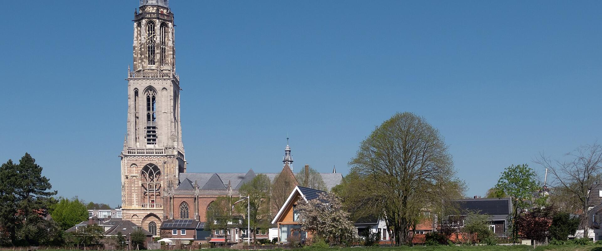 The Cunera tower of Rhenen above the meadows