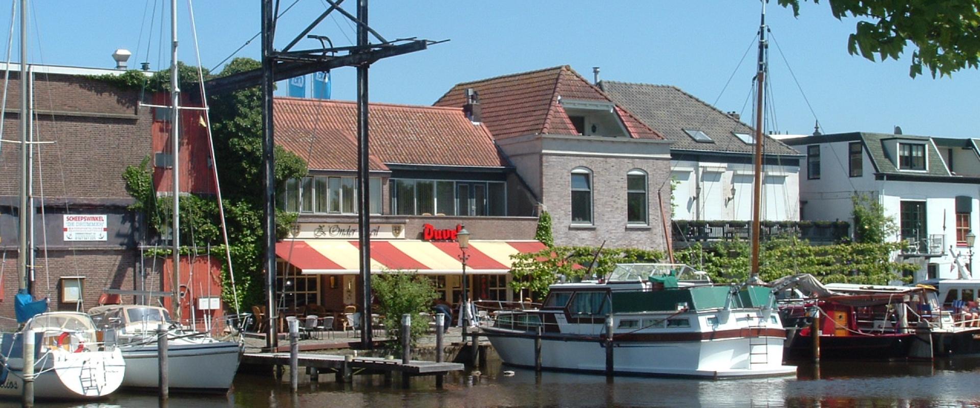 Boats moored in the harbour of Steenbergen
