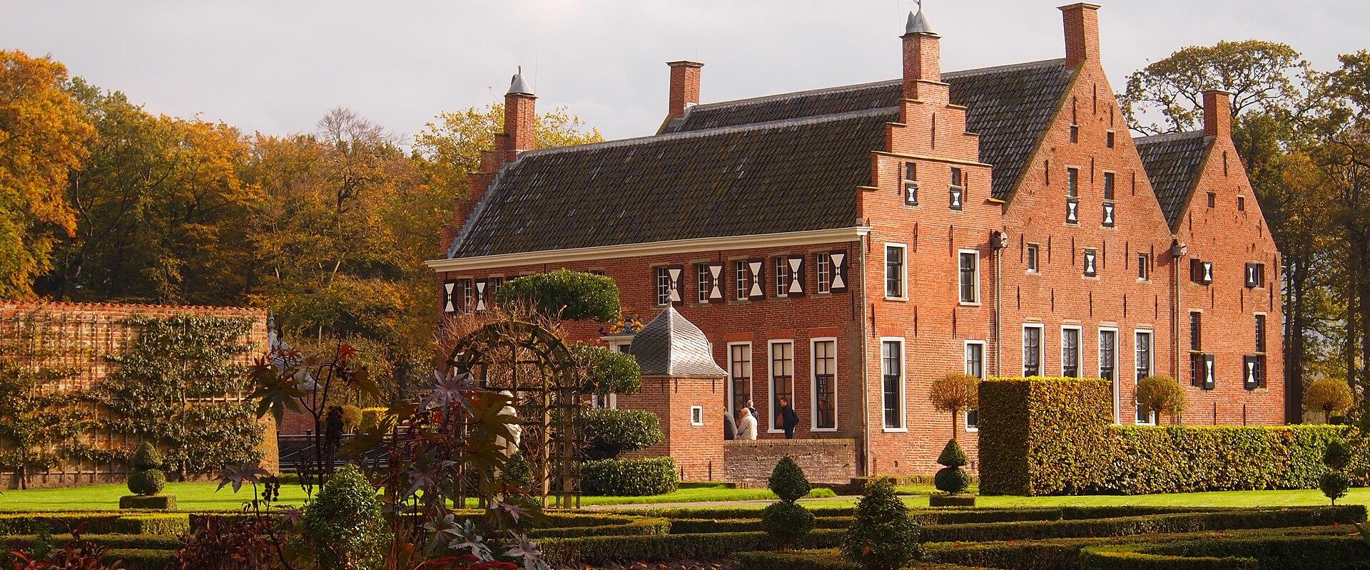 The Menkemaborg manor and its gardens in autumn, Groningen province