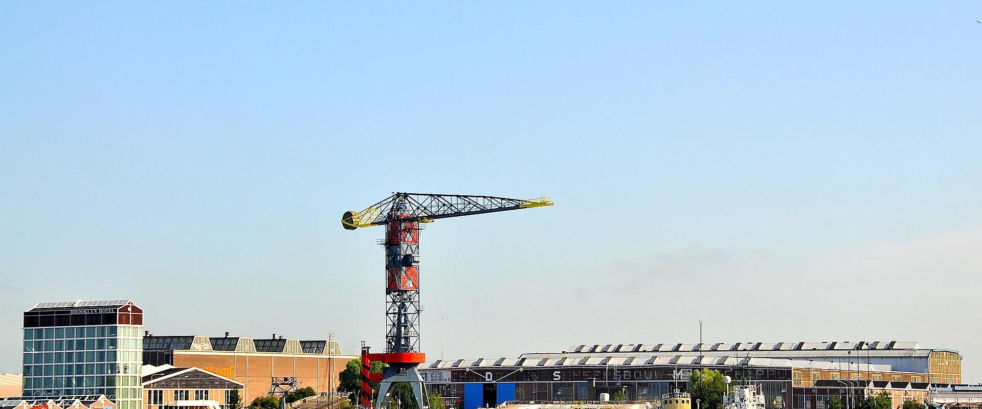 NDSM wharf and crane on the IJ, Amsterdam-Noord