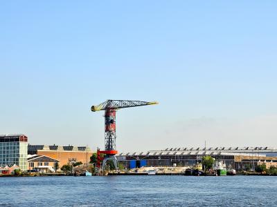 NDSM wharf and crane on the IJ, Amsterdam-Noord