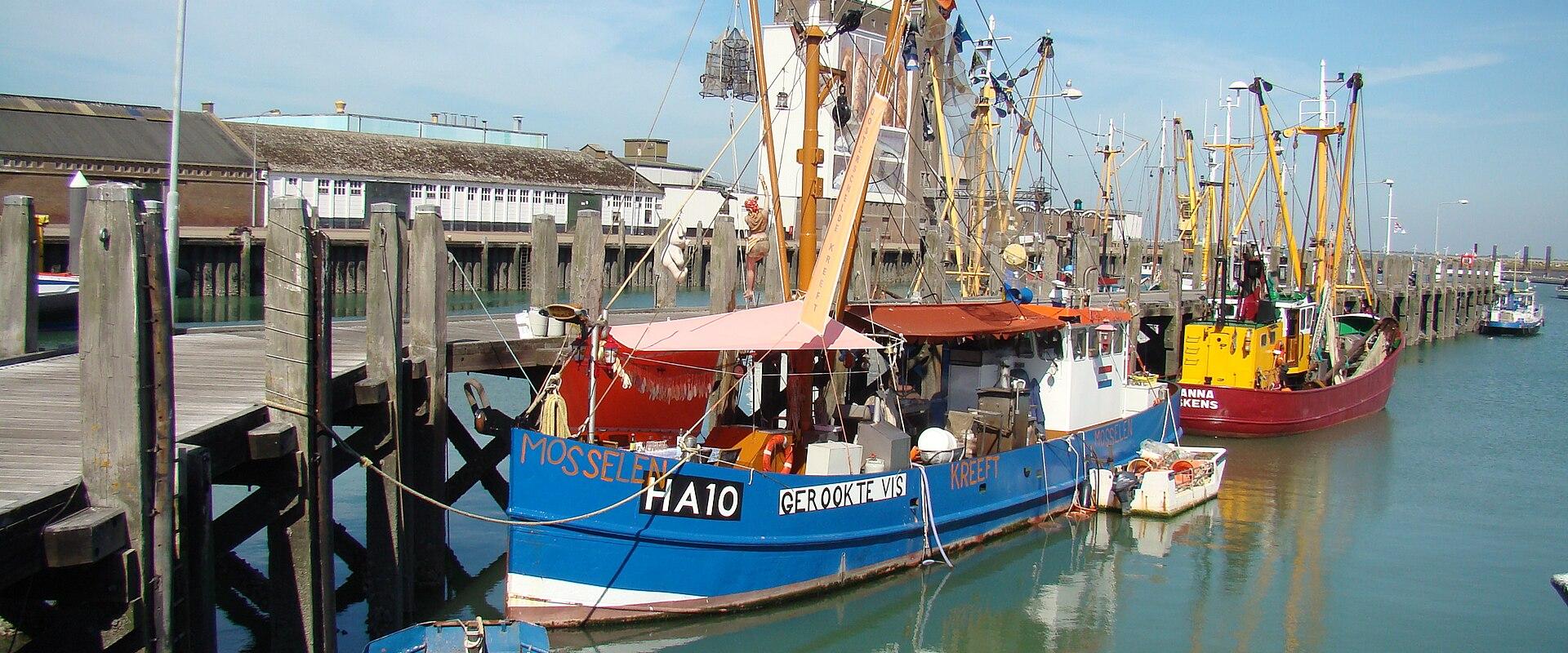 Fishing boats moored in the harbour of Breskens