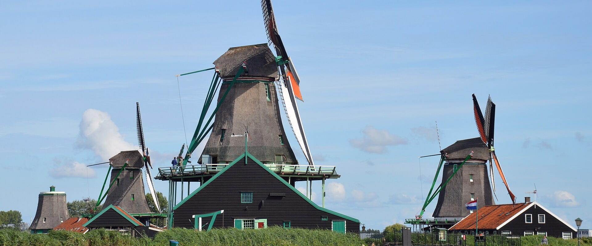 Historic windmills at the Zaanse Schans, Zaandam