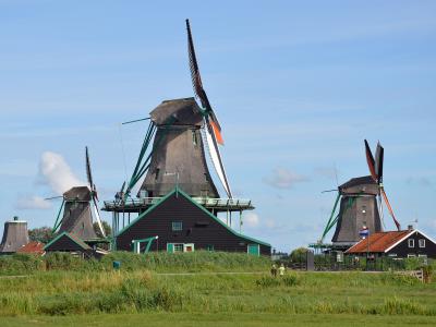 Historic windmills at the Zaanse Schans, Zaandam