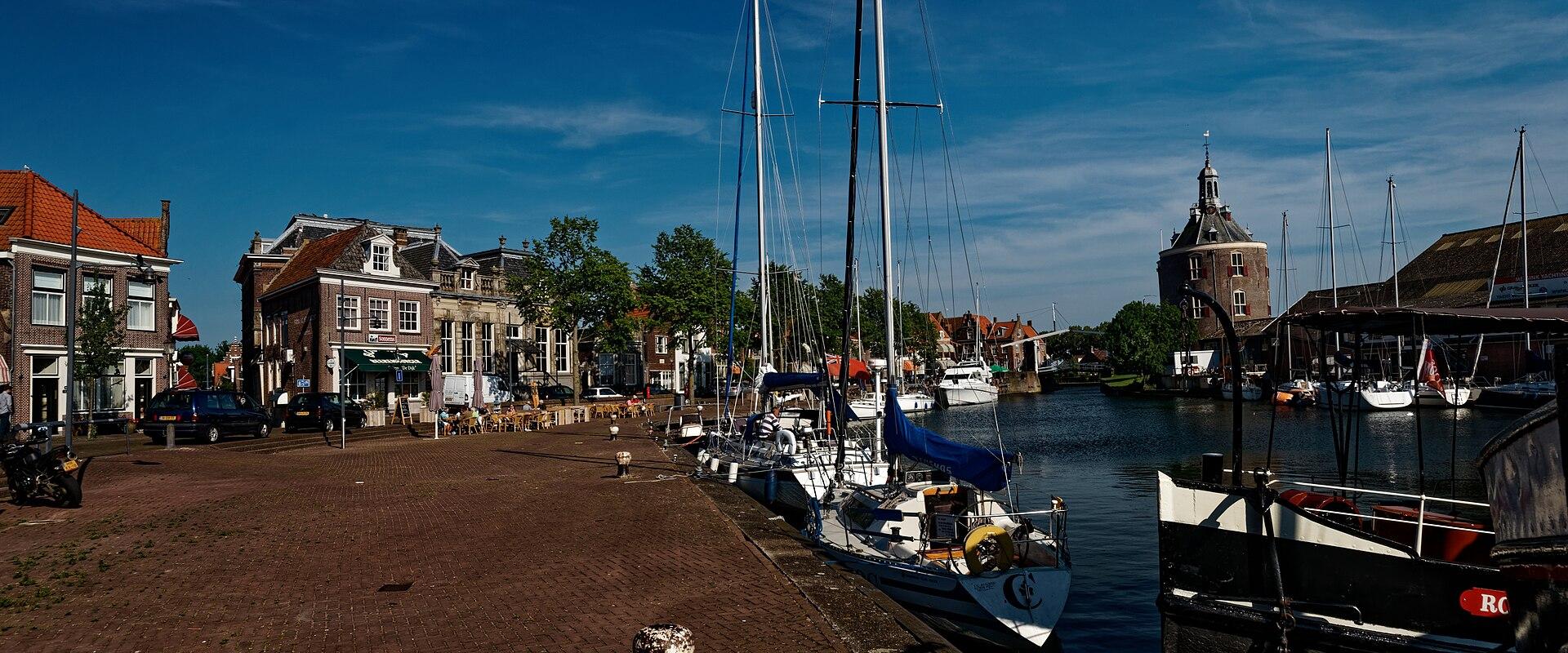 The Oude Haven of Enkhuizen with the Drommedaris tower
