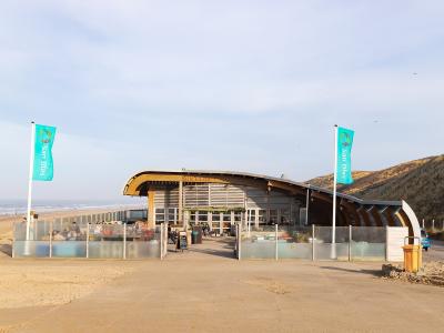 Beach pavilion on the Dutch North Sea coast