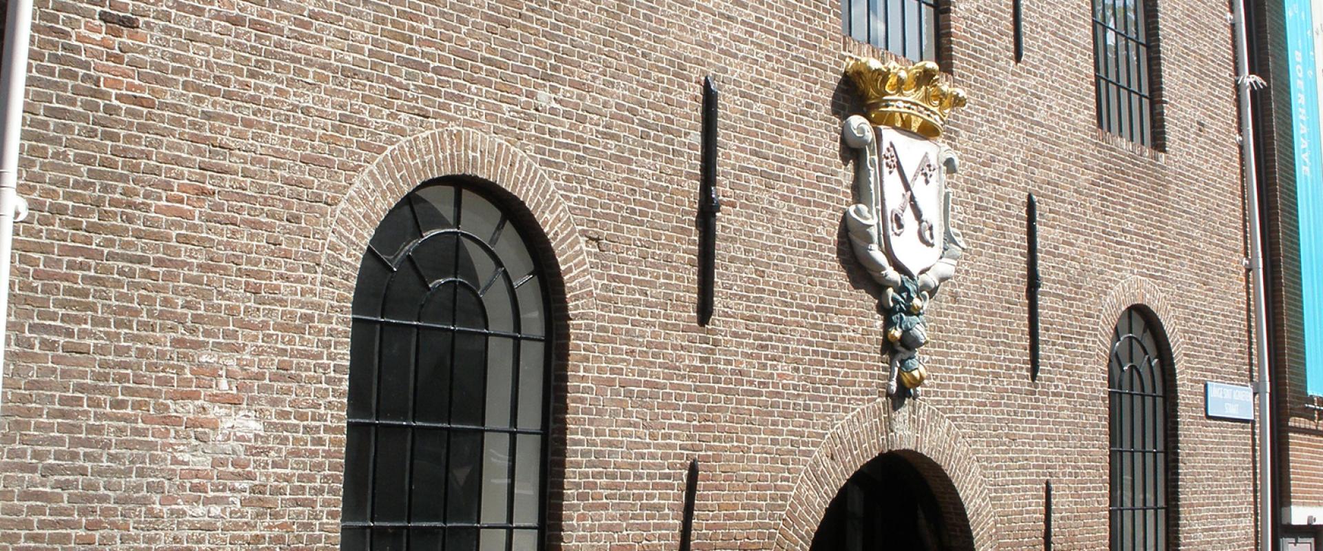 The brick building of Rijksmuseum Boerhaave in Leiden