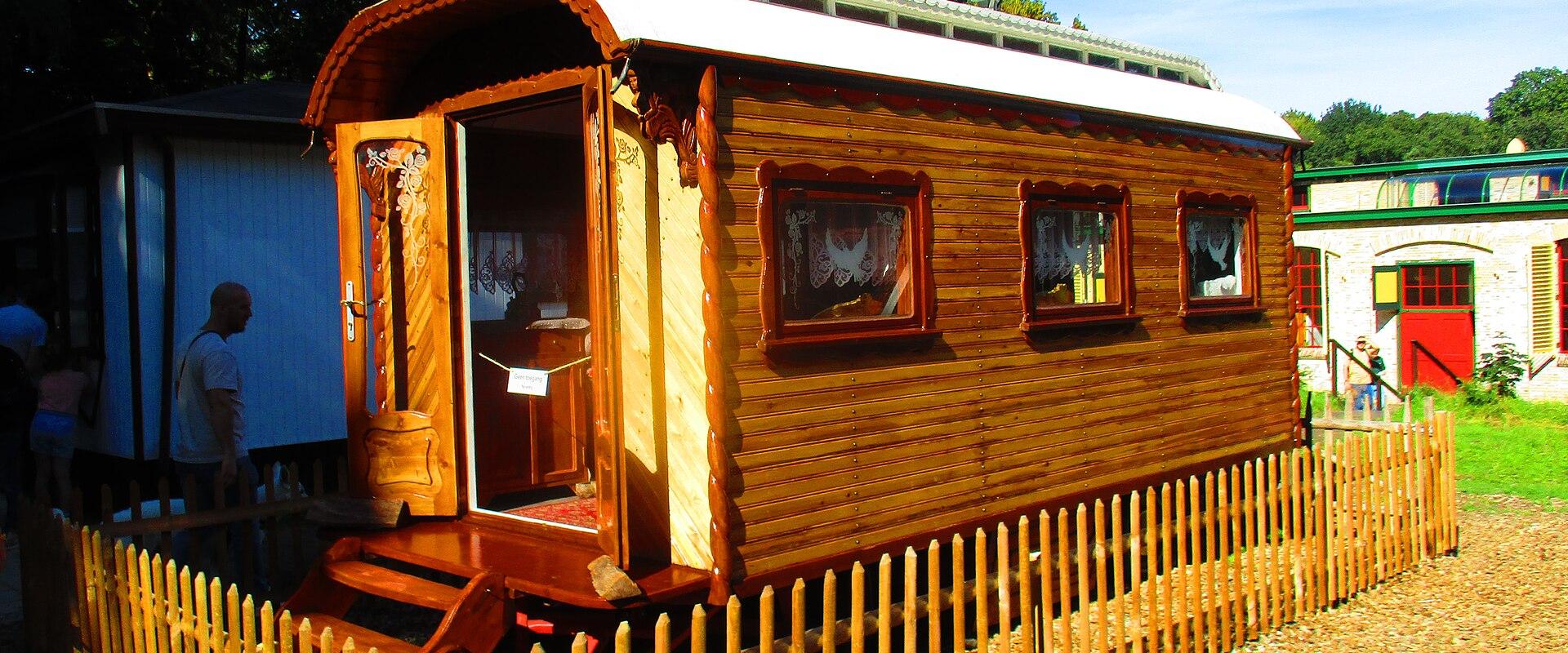 A traditional wooden caravan at the Netherlands Open Air Museum, Arnhem