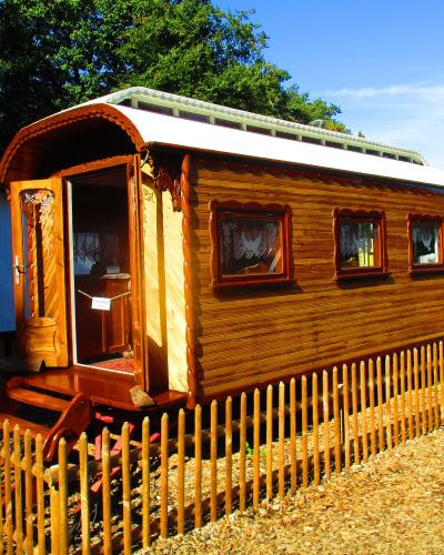 A traditional wooden caravan at the Netherlands Open Air Museum, Arnhem