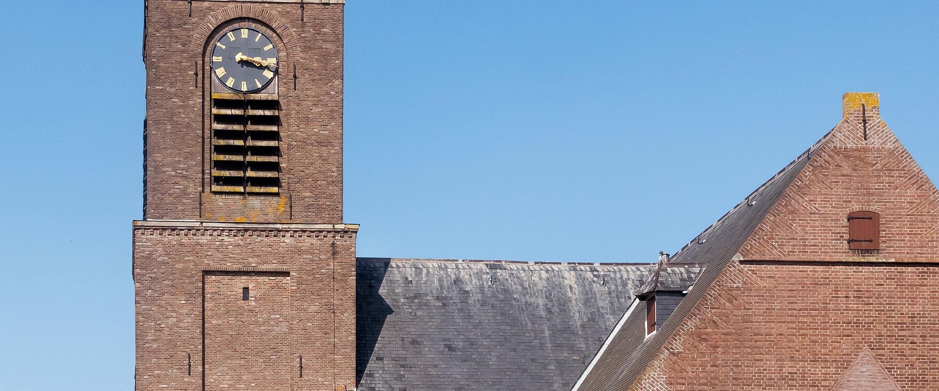 Brick Hervormde Kerk in Elspeet with its spired tower