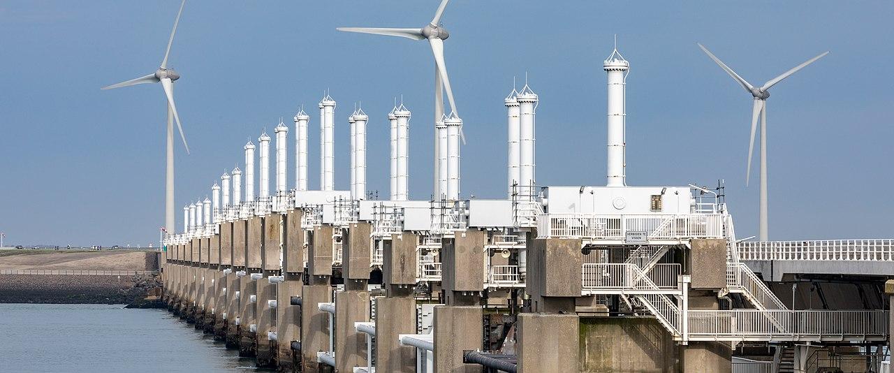 The Oosterscheldekering storm-surge barrier in Zeeland
