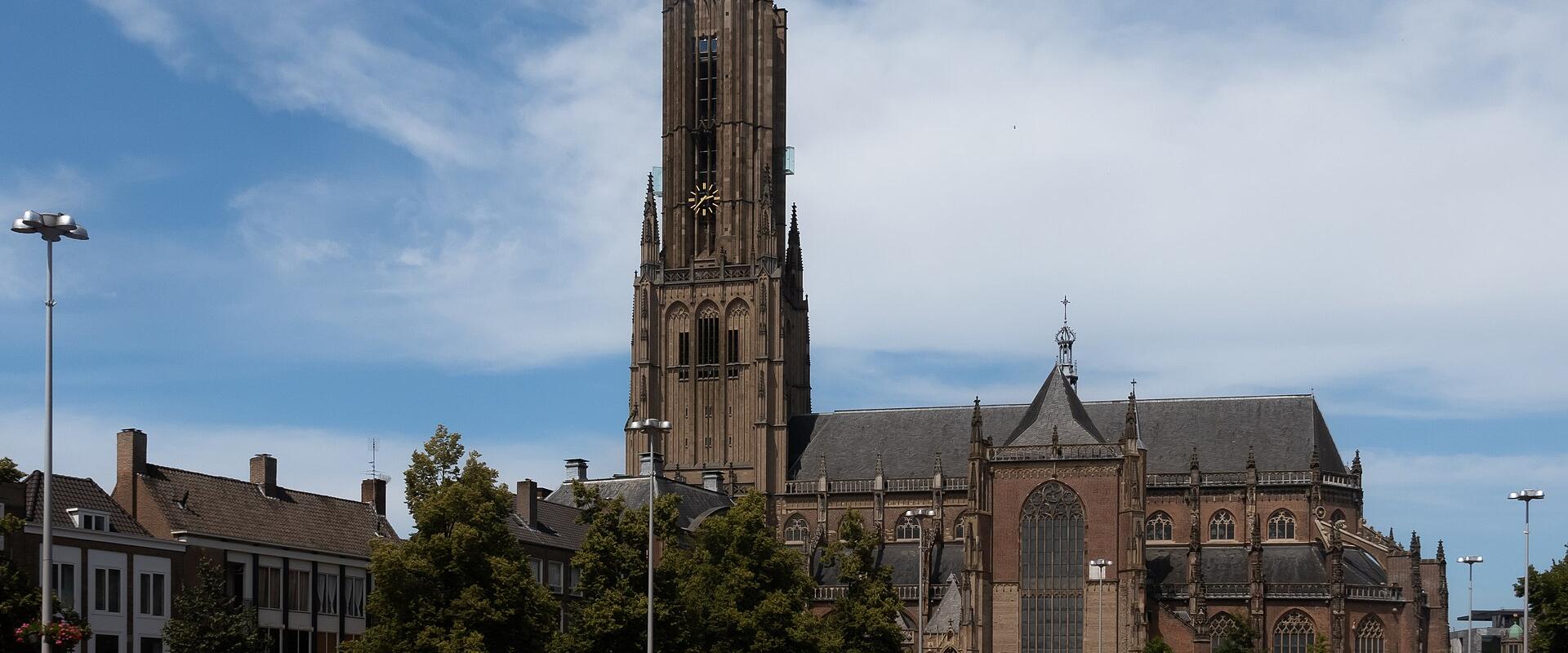 The tower of the Eusebiuskerk rising over central Arnhem