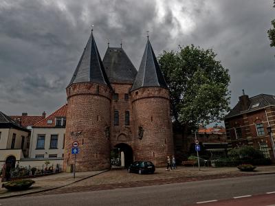 The twin-towered Koornmarktspoort gate in Kampen