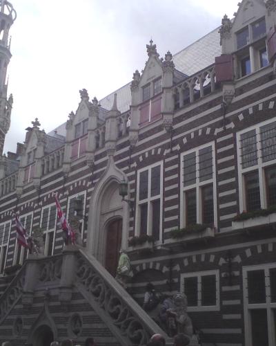 The Gothic facade and tower of Alkmaar city hall