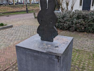 The Miffy (Nijntje) statue on Nijntje Pleintje, Utrecht